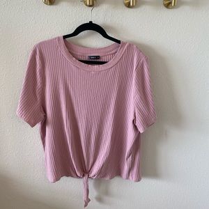 Ribbed Pink Top